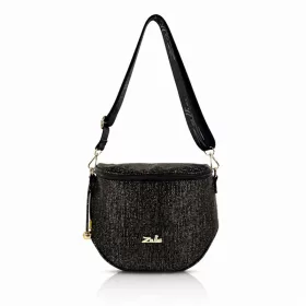   Zellia Zlb12 Shimmer fekete női patkótáska, oldaltáska 34 x 29 x 14 cm
