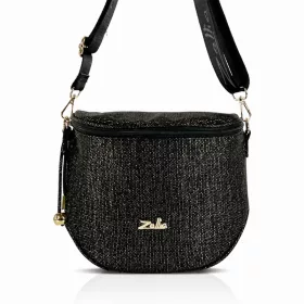   Zellia Zlb12 Shimmer fekete női patkótáska, oldaltáska 34 x 29 x 14 cm