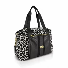   Zellia 24128 Pantera párduc mintás fekete-fehér női sporttáska, gymbag 40 × 30 × 19 cm