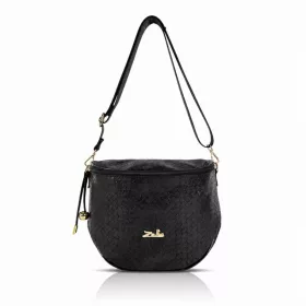 Zellia Zlb12 Mesh fekete női patkótáska 34 x 29 x 14 cm