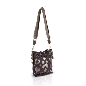   Zellia 25096 Bari bordó-bronz női oldaltáska, bucket bag 23 x 19,5 x 7,5 cm