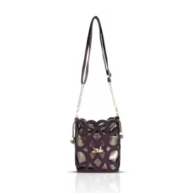  Zellia 25096 Bari bordó-bronz női oldaltáska, bucket bag 23 x 19,5 x 7,5 cm