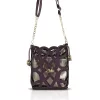 Zellia 25096 Bari bordó-bronz női oldaltáska, bucket bag 23 x 19,5 x 7,5 cm