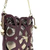 Zellia 25096 Bari bordó-bronz női oldaltáska, bucket bag 23 x 19,5 x 7,5 cm