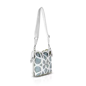   Zellia 25096 fehér-kék női oldaltáska, bucket bag 23 x 19,5 x 7,5 cm