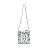 Zellia 25096 fehér-kék női oldaltáska, bucket bag 23 x 19,5 x 7,5 cm