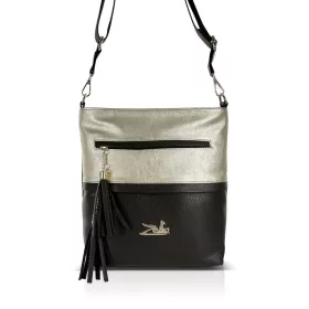   Zellia 26075  Brw fekete-arany női oldaltáska 29 × 23 × 10 cm