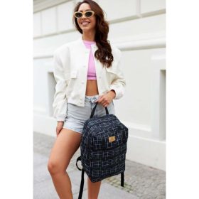   Rovicky fekete-fehér hátizsák, kézipoggyász 40×25×20 cm