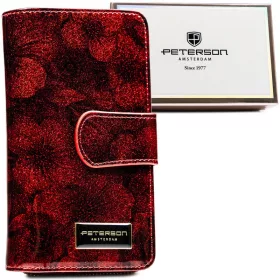 Peterson piros női bőr pénztárca 16.5 x 9 x 3 cm