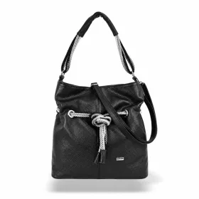   Zellia C156 fekete női vödörtáska, válltáska 38 × 35 × 12 cm