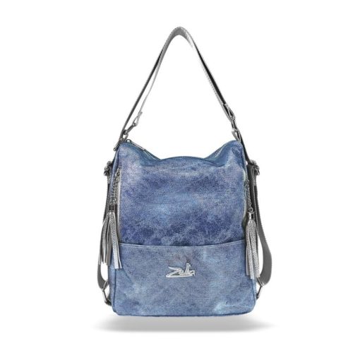 Zellia 22199 Jeans Blue- farmer kék női válltáska, hátizsákká alakítható 31 x 25 x 13,5 cm