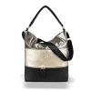 Zellia 21025 fekete–bronz–arany női válltáska 38 × 30 × 15 cm