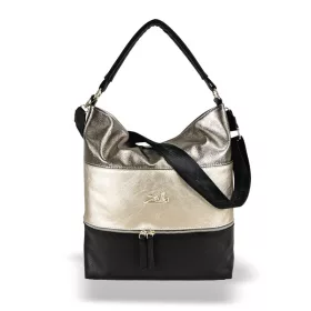   Zellia 21025 fekete–bronz–arany női válltáska 38 × 30 × 15 cm