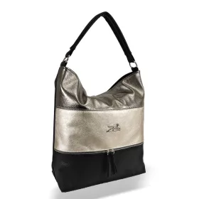   Zellia 21025 fekete–bronz–arany női válltáska 38 × 30 × 15 cm