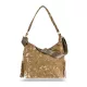 Zellia Zlb251 camel- arany márvány mintázatú, női válltáska 34 X 29 X 14 Cm