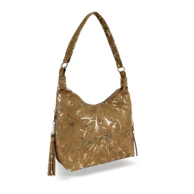   Zellia Zlb251 camel- arany márvány mintázatú, női válltáska 34 X 29 X 14 Cm
