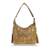 Zellia Zlb251 camel- arany márvány mintázatú, női válltáska 34 X 29 X 14 Cm