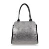 Zellia 24153 fekete lakk-grafit női válltáska 35 x 31 x 14 cm