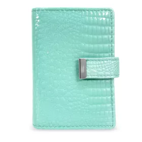 Zellia női türkiz bőr 21 db-os bankkártya tartó