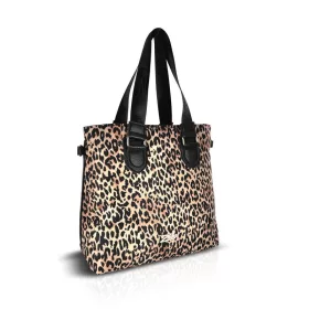   Zellia 23104 párduc mintás, vízlepergető női válltáska 38 x 36 x 13 cm