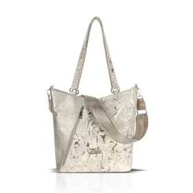   Zellia 24167 bézs-arany márvány mintás női válltáska 32 x 30 x 12 cm