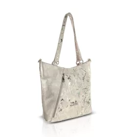   Zellia 24167 bézs-arany márvány mintás női válltáska 32 x 30 x 12 cm