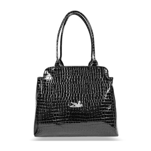 Zellia 24153 fekete krokodilmintás lakk válltáska 35 x 31 x 14 cm
