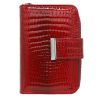 Cavaldi croco mintás, női piros színű lakkbőr pénztárca, RFID  14×9 cm