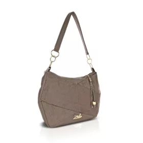   Zellia 25199 mokkabarna velúr női válltáska, oldaltáska 35 x 27 x 10 cm