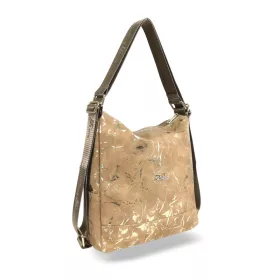   Zellia Zlb317 camel- arany márvány mintás női válltáska, hátizsákká alakítható 31 x 28 x 12,5 cm