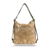 Zellia Zlb317 camel- arany márvány mintás női válltáska, hátizsákká alakítható 31 x 28 x 12,5 cm