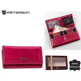   Peterson nagyméretű, magenta színű női bőr pénztárca RFID védelemmel 19×10 cm