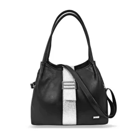  Zellia Zvn24008 fekete-ezüst női válltáska 32 x 27 x 15 cm