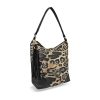 Zellia Zlb214 fekete-párduc mintás női válltáska 32 x 27 x 13 cm