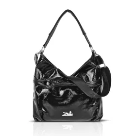 Zellia 26017 fekete lakk női válltáska 40 x 31 x 11,5 cm