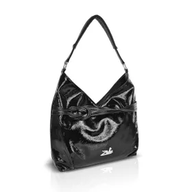 Zellia 26017 fekete lakk női válltáska 40 x 31 x 11,5 cm