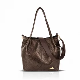   ZelliaZLB481 Python barna piton mintás női válltáska 32 x 28 x 13 cm