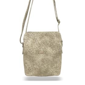   Zellia Zvn22004 női bézs- ocelot mintás oldaltáska 21 x 18 x 6 cm