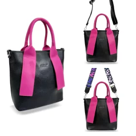 Zellia fekete-magenta női kézitáska 26 × 25 cm