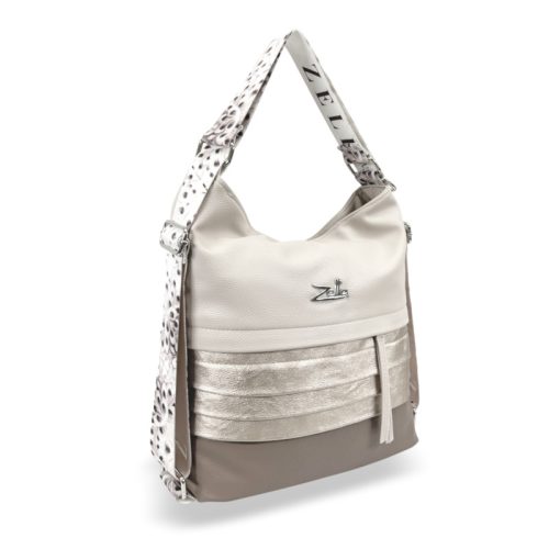 Zellia női taupe bézs válltáska, hátizsák 35 × 33 cm