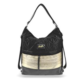 Zellia női fekete válltáska, hátizsák 35 × 33 cm