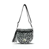 Zellia 21028 Pantera fekete-bézs párduc mintás női oldaltáska 23 x 11 cm