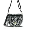 Zellia 21028 Pantera fekete-bézs párduc mintás női oldaltáska 23 x 11 cm
