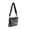Zellia 21028 Pantera fekete-bézs párduc mintás női oldaltáska 23 x 11 cm