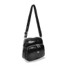 Zellia Zvn24010 fekete lakk oldaltáska, crossbody  22 x 18 x 9 cm
