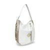 Zellia Zlb180 fehér-arany női válltáska, oldaltáska 34 x 27 x 11 cm