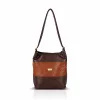 Zellia ZVN26006 Krokkó barna-konyak női válltáska 30 × 27 × 13 cm