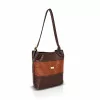 Zellia ZVN26006 Krokkó barna-konyak női válltáska 30 × 27 × 13 cm