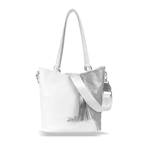 Zellia 24167 fehér-ezüst női válltáska 32 x 30 x 12 cm