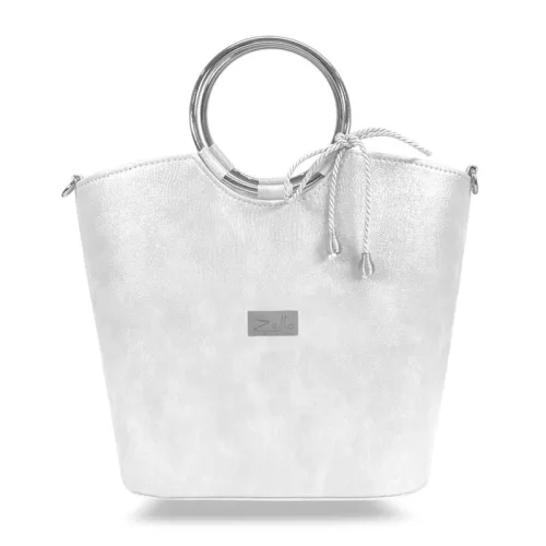 Zellia Zvn22030 ezüst női kézitáska, oldaltáska 29 x 24,5 x 13 cm